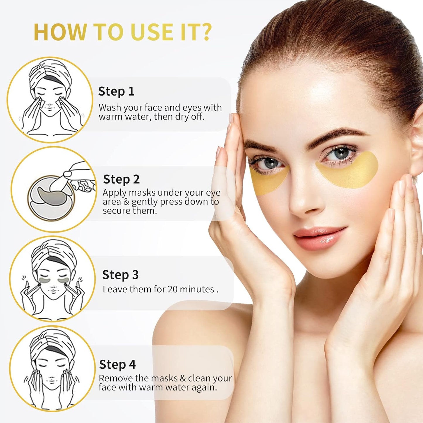 24K gouden oogpatches – hydraterende gelmaskers