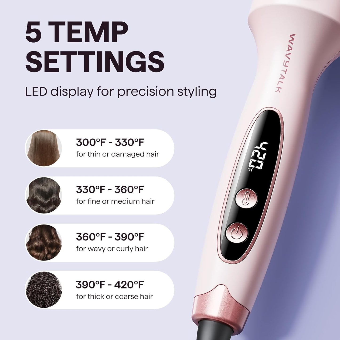 Ionische haarstylingborstel – Ronde heteluchtborstel met 5 warmtestanden